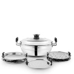 Induction 4 In 1 Multikadai with 7 attachments and glass lid