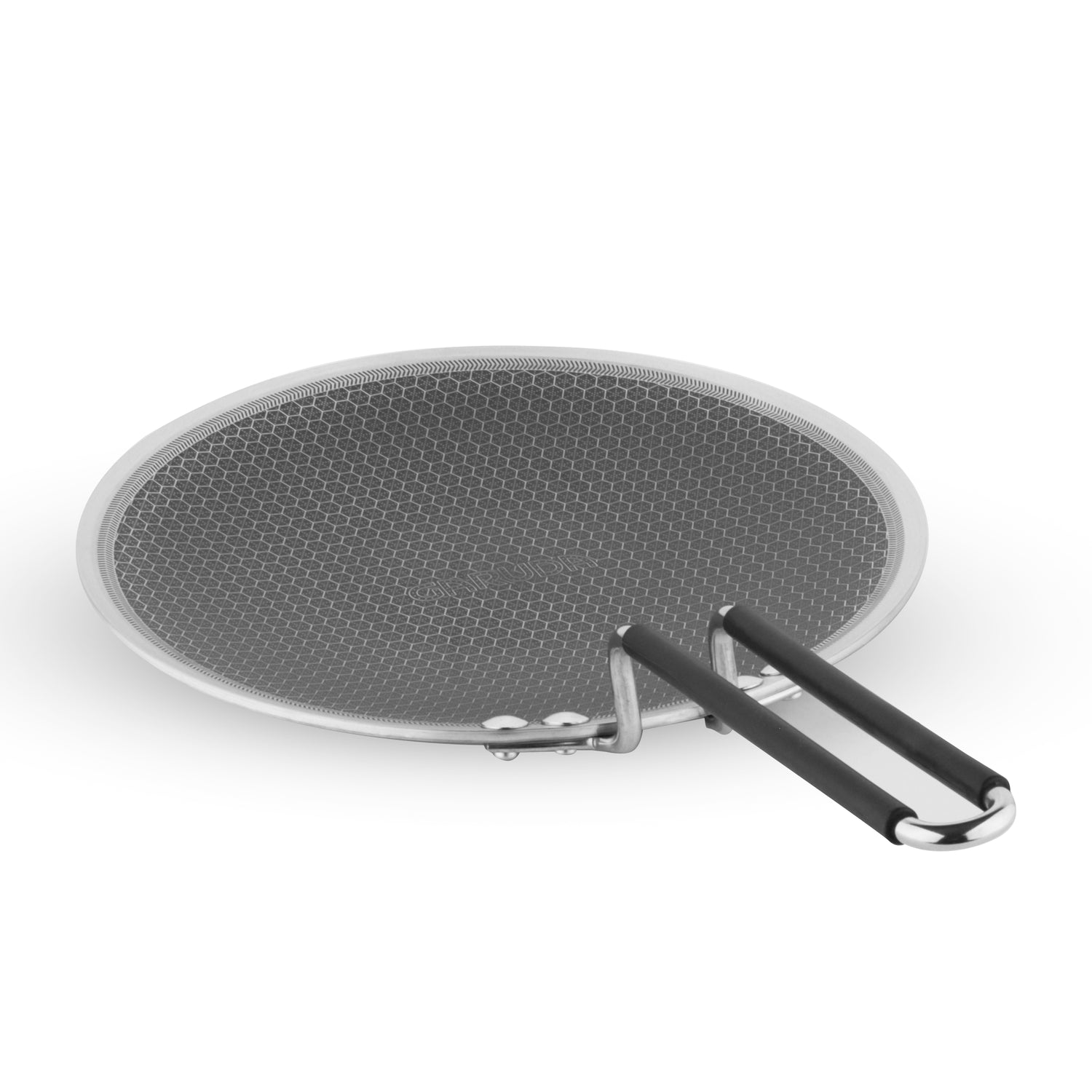 Garuda Premium Triply Roti Tava with honeycomb textured cooking surface and ergonomic handle, ideal for even heat distribution and non-stick performance.