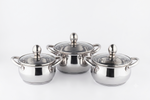 3 Pcs Status Handi Set with Glass Lid