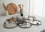 Garuda Stainless Steel Induction Bottom Multi Kadai with 6 Plates