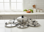 Garuda Stainless Steel Induction base Multi Kadai with 5 Plates