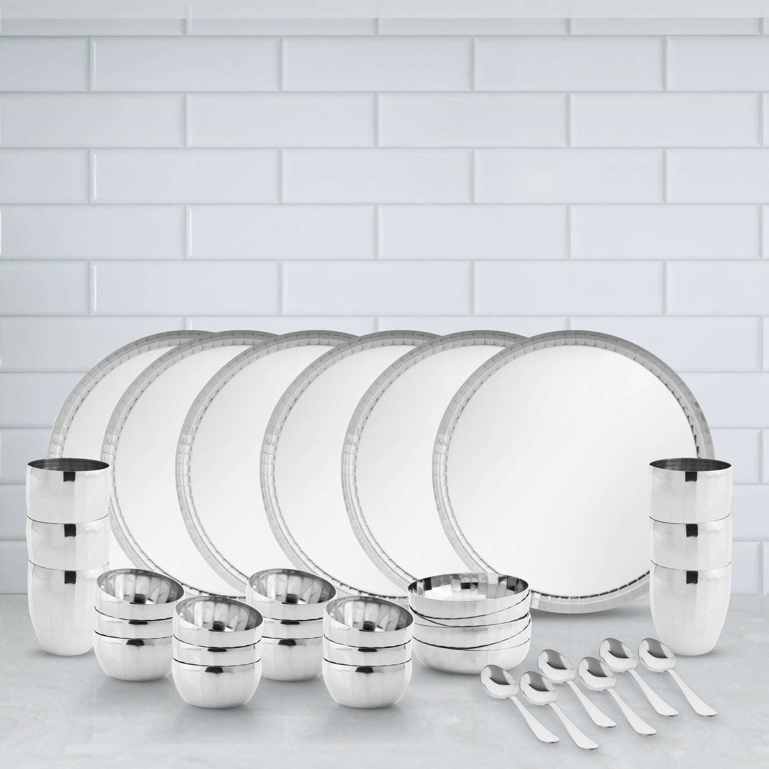 Garuda 36 pcs Crystal Stainless Steel Dinner Set