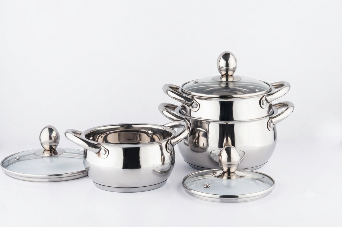 3 Pcs Status Handi Set with Glass Lid