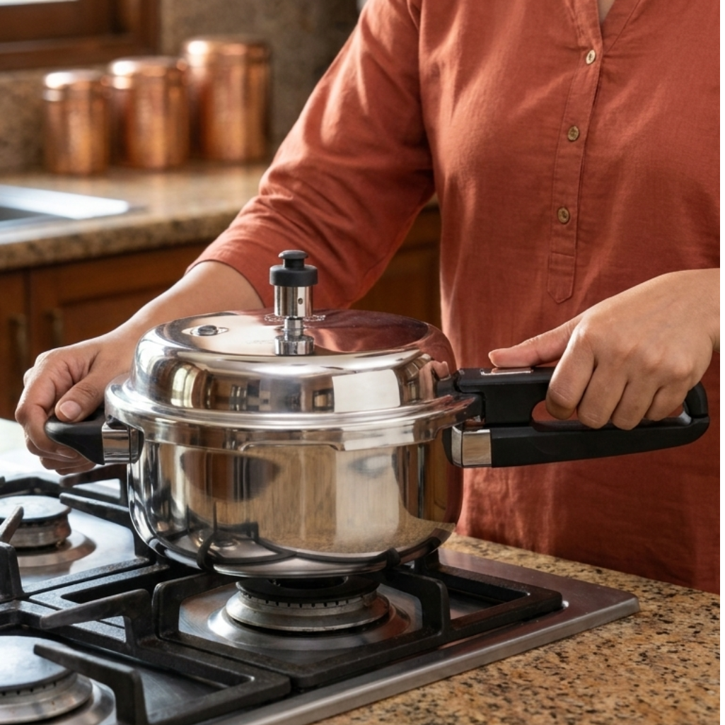 Garuda Nexen Triply 4.0 Litre Pressure Cooker With Free Glass Lid