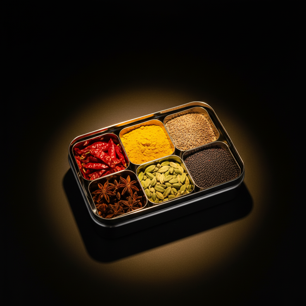 Rectangle Masala Dabba - 6 Vatki Edition